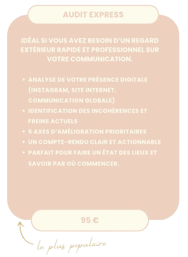Audit express de communication digitale pour analyser rapidement la présence en ligne d’une marque.