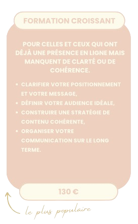 Formation intermédiaire en stratégie de communication digitale pour structurer sa présence en ligne.
