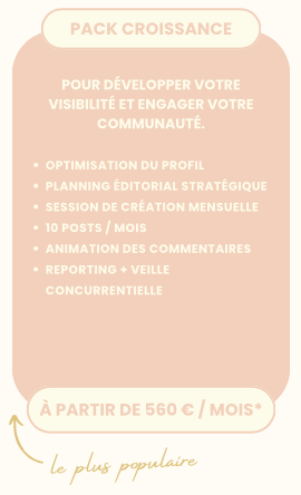 Pack Croissance de community management MHC pour développer la visibilité et l’engagement sur les réseaux sociaux.