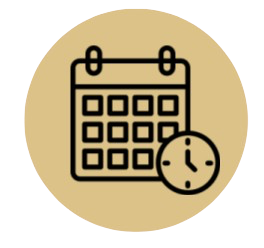 Pictogramme calendrier représentant une présence régulière sur les réseaux sociaux.