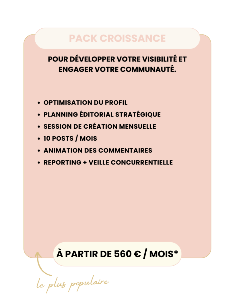 Pack Croissance de community management MHC pour développer la visibilité et l’engagement sur les réseaux sociaux.