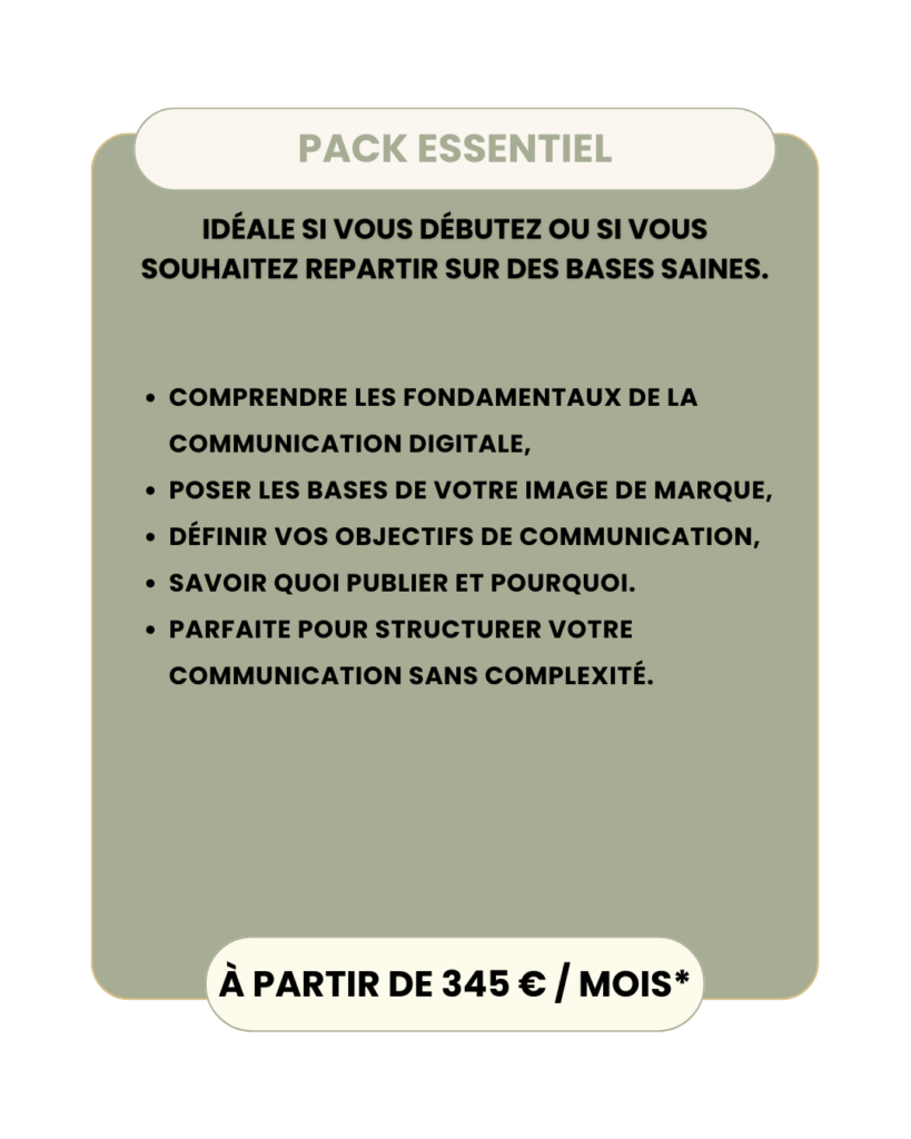 Pack Essentiel de community management proposé par MHC, pour une présence régulière sur les réseaux sociaux.